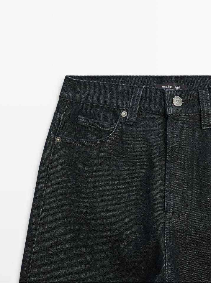 Massimo Dutti Koyu Mavi Jean - Görsel 2