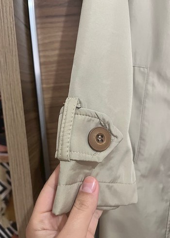 Bej Uzun Kadın Trençkot - Görsel 2