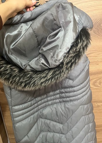 Gri tesettür şişme yelek - Görsel 4