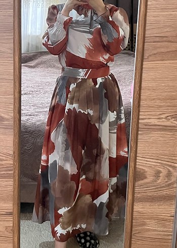 Bohem Uzun Bağlama Desenli Salaş Etek - Görsel 3