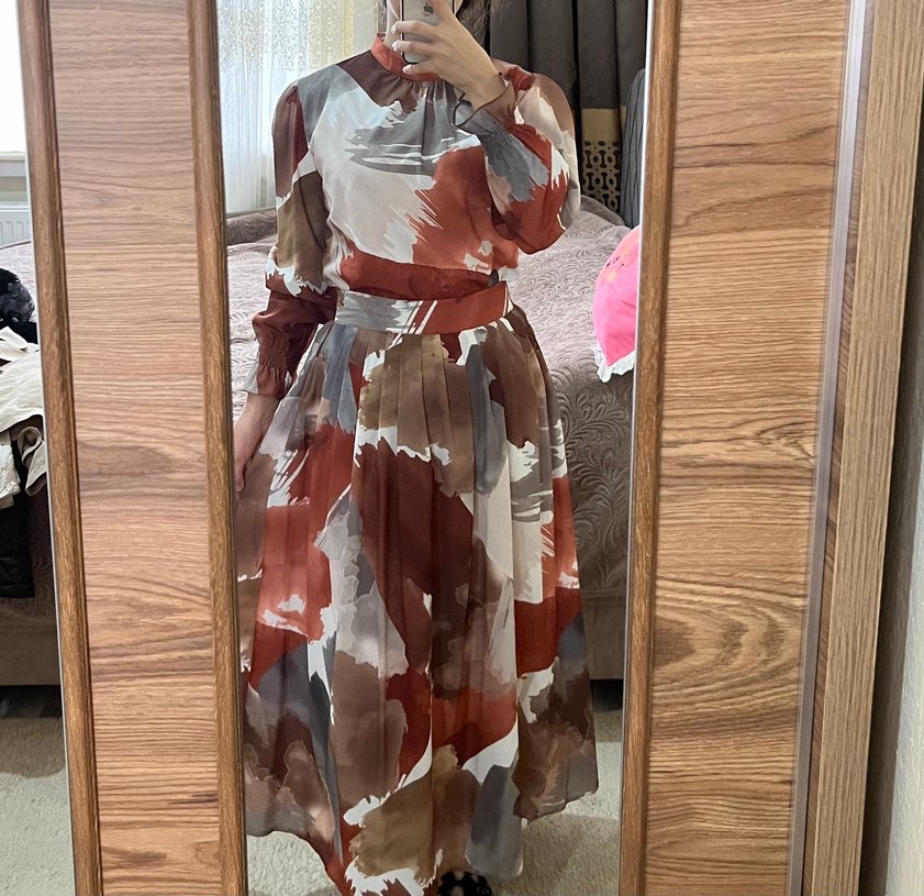 Bohem Uzun Bağlama Desenli Salaş Etek - Görsel 5