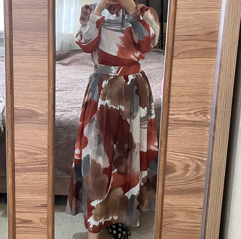 Bohem Uzun Bağlama Desenli Salaş Etek - Görsel 3