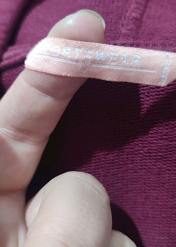 Bordo kapüşonlu kadın sweeat - Görsel 2