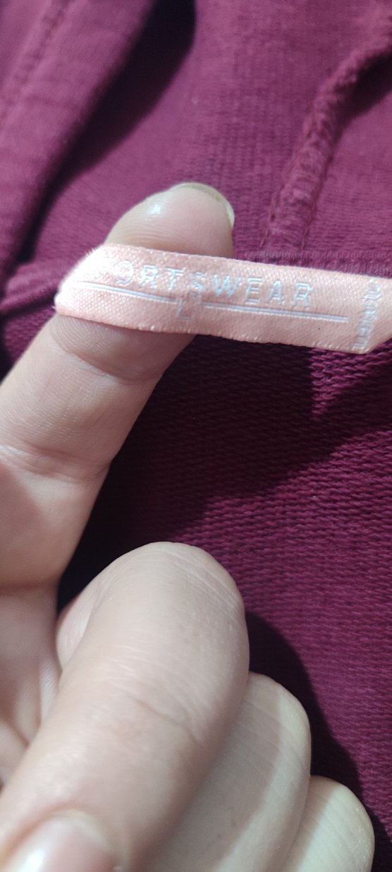 Bordo kapüşonlu kadın sweeat - Görsel 2