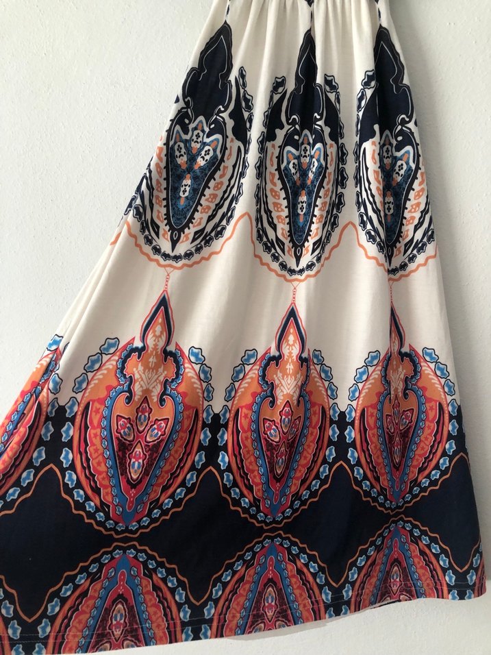 Bohem Çok Renkli Uzun Salaş Elbise - Görsel 2