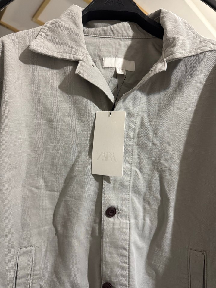 Gri Düğmeli Erkek Keten Ceket - Görsel 2