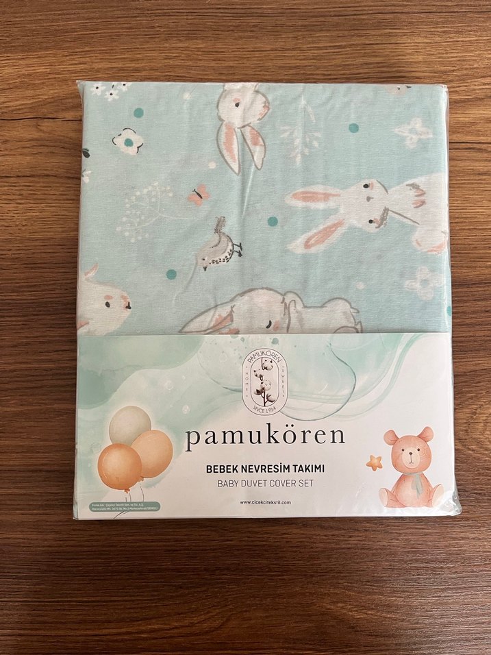 Pamuk Bebek Nevresim Takımı - Baskılı, Bej - Görsel 2