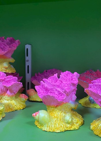 Renkli Pembe Deniz Mercanı Figürü akvaryum - Görsel 3