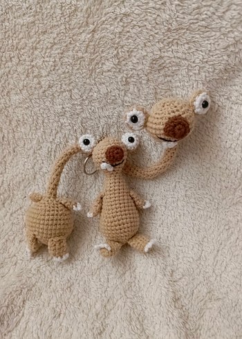 Bej Renkli Örgü Peluş Oyuncak - Görsel 2