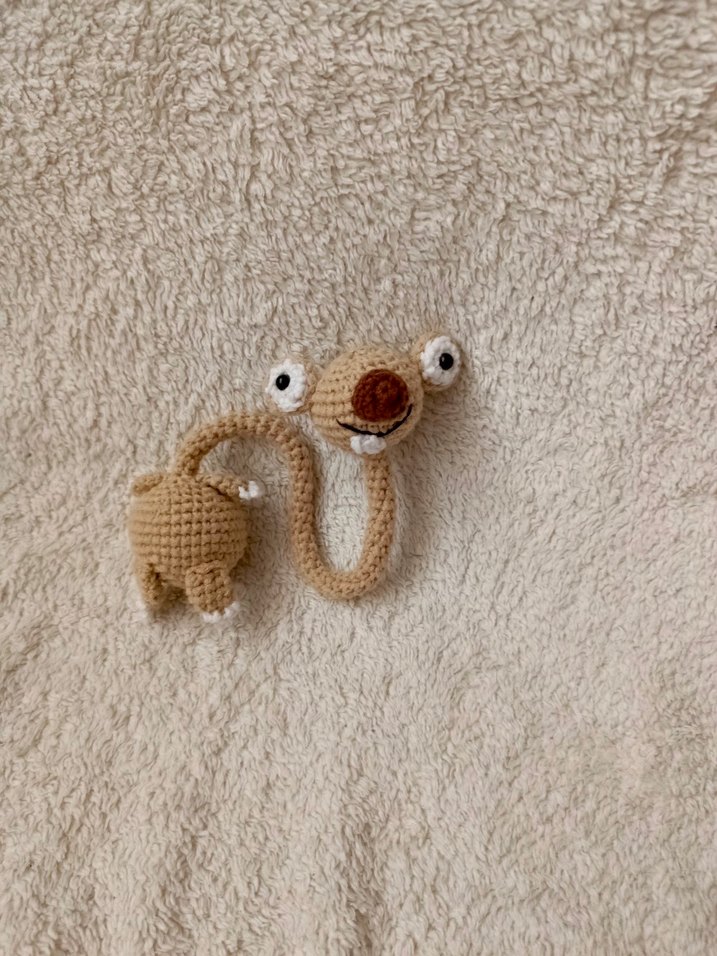 Bej Renkli Örgü Peluş Oyuncak - Görsel 4