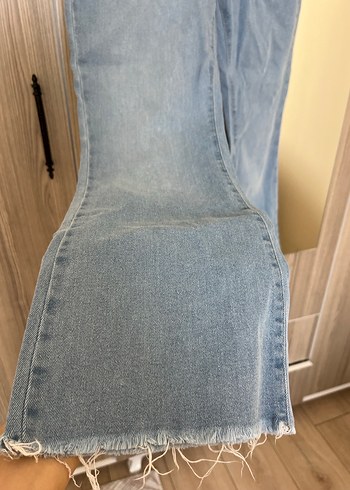 Gri Bol Kesim Midi Kadın Denim Pantolon - Görsel 3