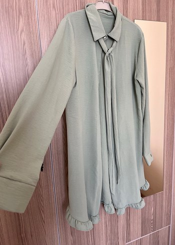 Su yeşili aerobin kumaş Uzun Kollu Kadın Tunik - Görsel 2
