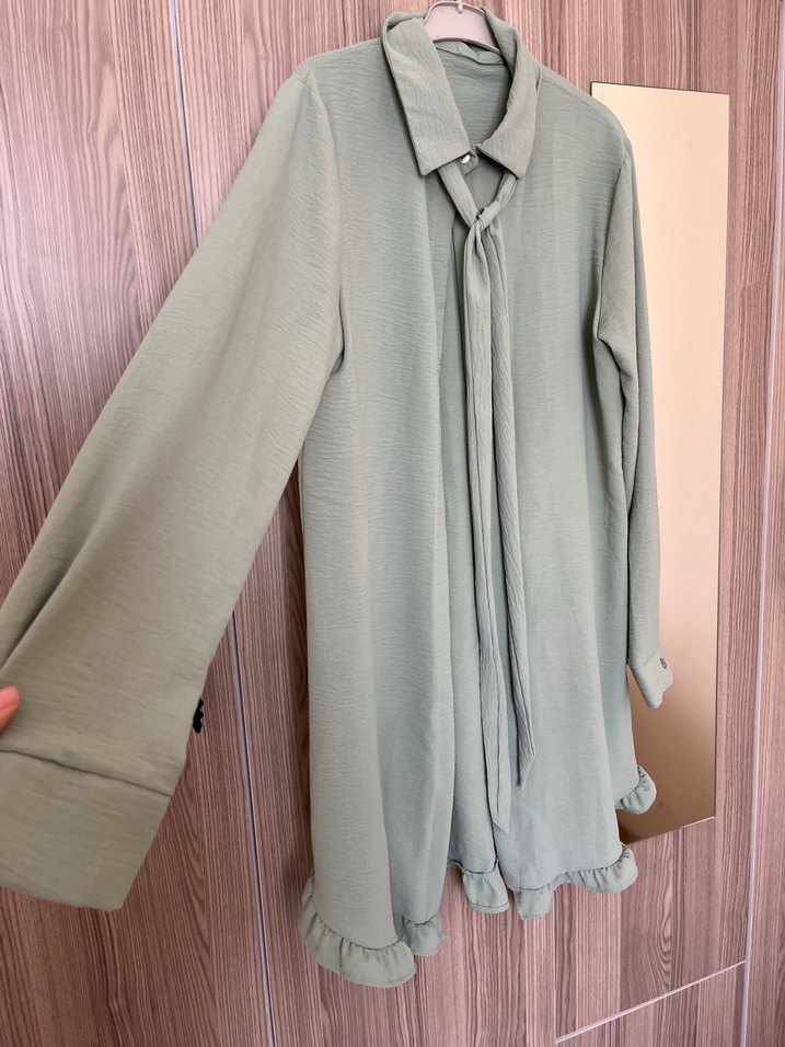 Su yeşili aerobin kumaş Uzun Kollu Kadın Tunik - Görsel 2