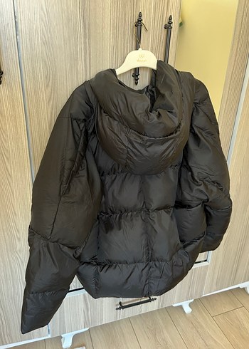 Siyah Midi Boy Kadın Kışlık Mont - Görsel 5