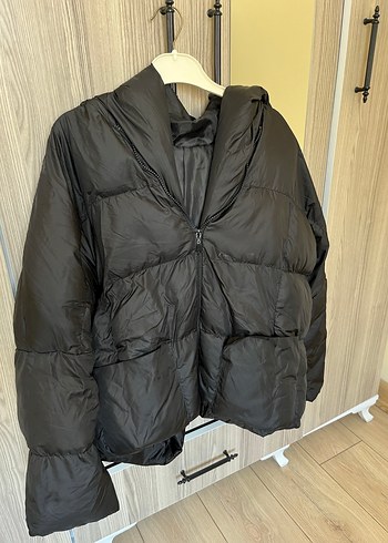 Siyah Midi Boy Kadın Kışlık Mont - Görsel 3