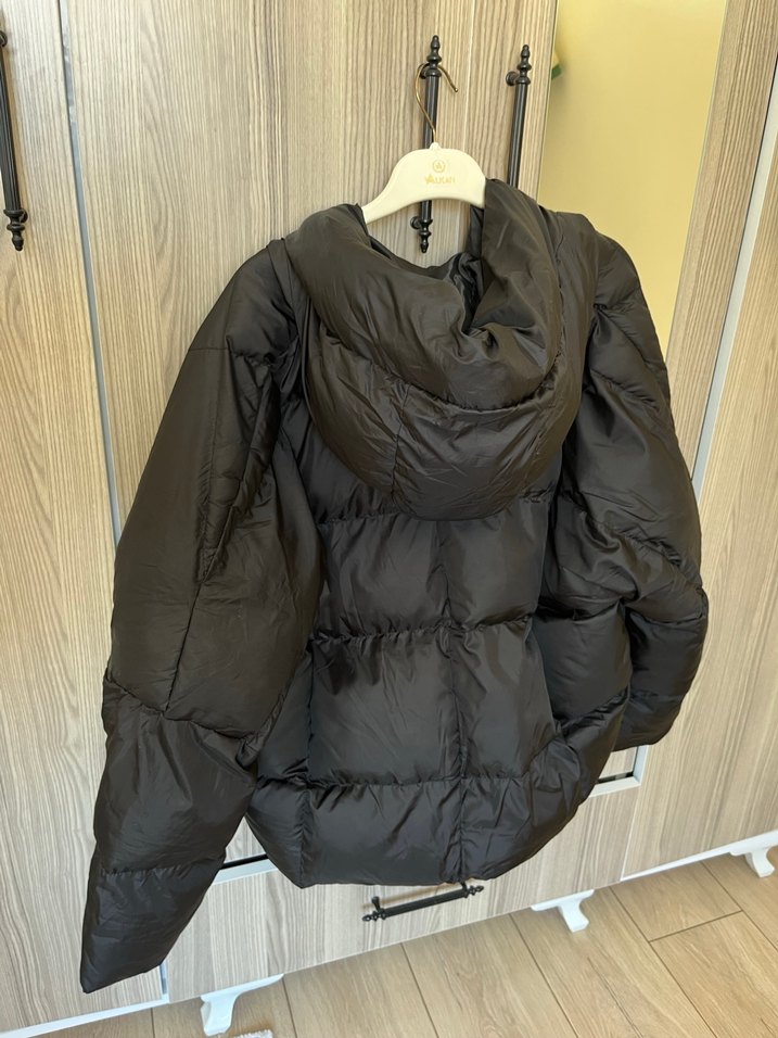 Siyah Midi Boy Kadın Kışlık Mont - Görsel 5