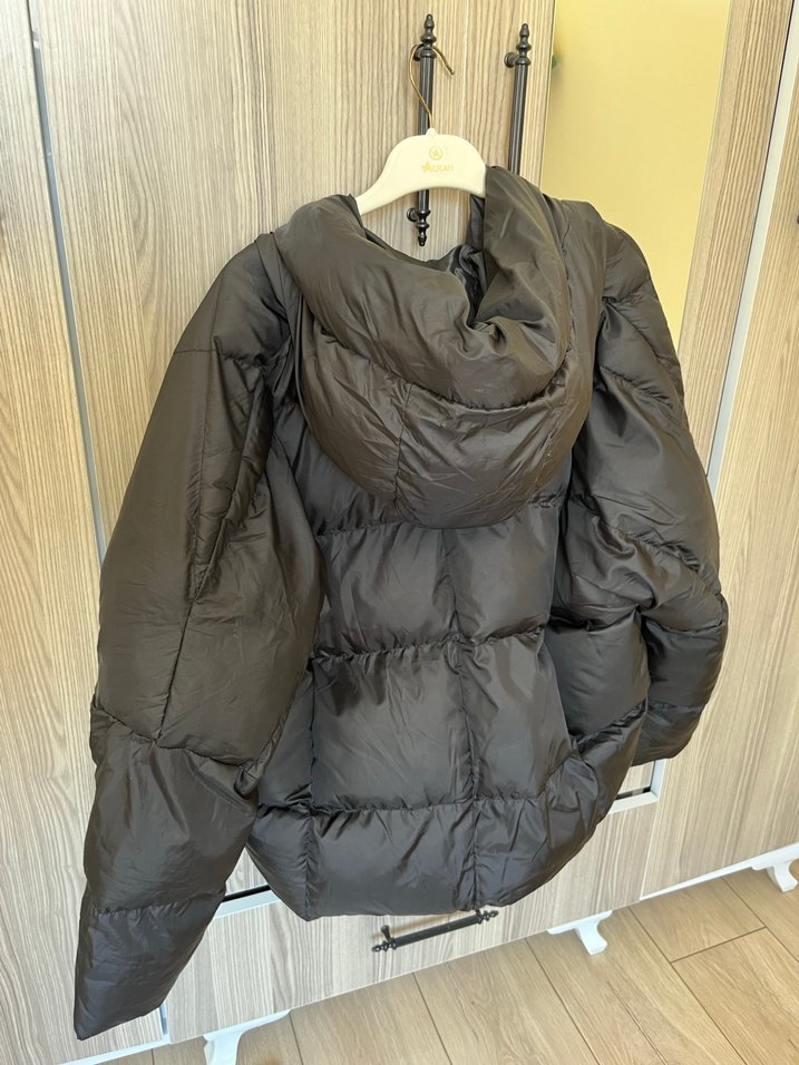 Siyah Midi Boy Kadın Kışlık Mont - Görsel 4