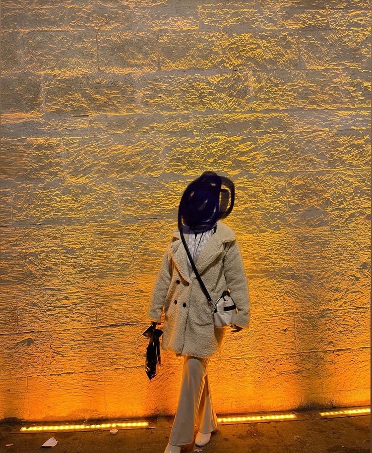 Bej Düğmeli Midi Kadın Peluş Kaban - Görsel 4