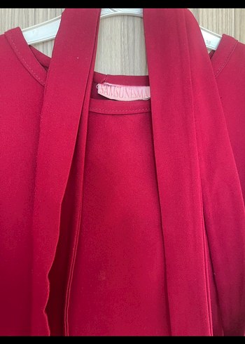 Fuşya Uzun Kollu Salaş Elbise - Görsel 3