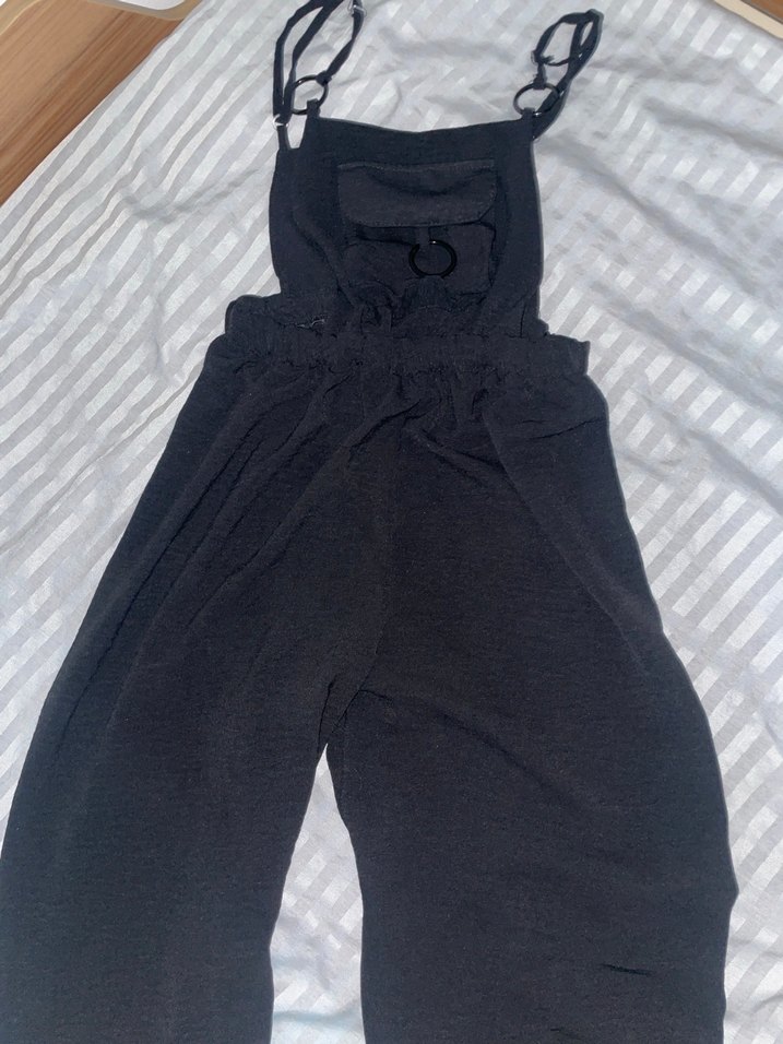 Askılı Siyah Hamile Tulum - Görsel 2