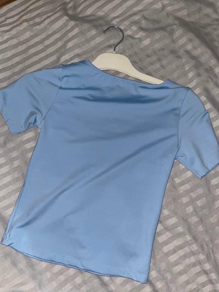 Mavi Mini Hamile Tişörtü - Görsel 3