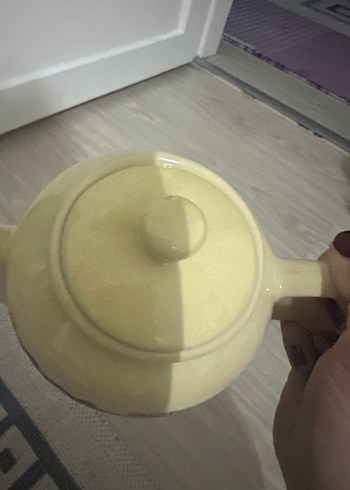 Renkli Desenli Bej Çaydanlık - Görsel 5