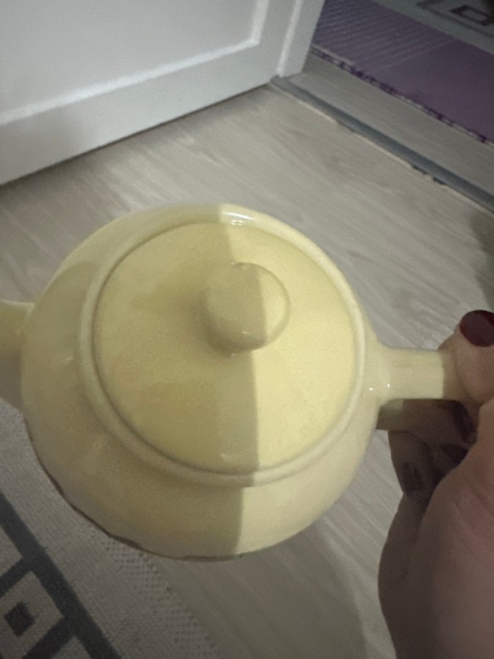 Renkli Desenli Bej Çaydanlık - Görsel 5