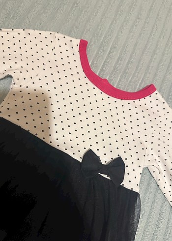 Kız Çocuk Puantiyeli Uzun Kollu Elbise - Görsel 2