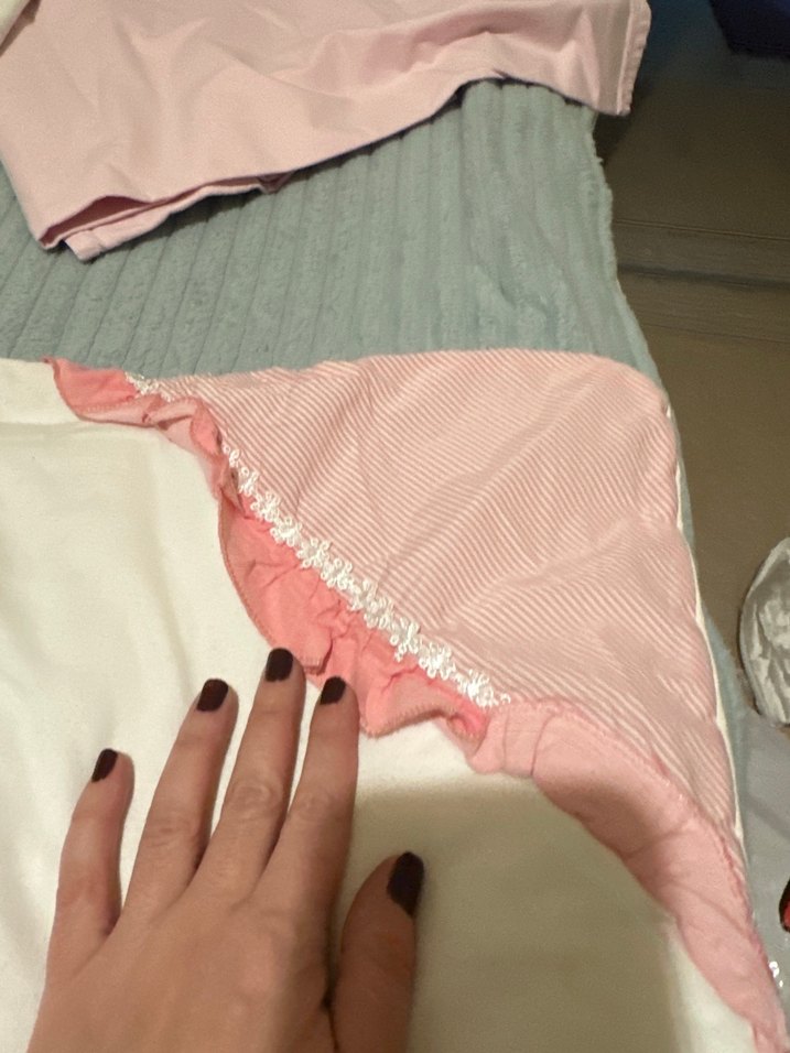 Dantel Detaylı Pembe Bebek Elyaf Örtü - Görsel 3