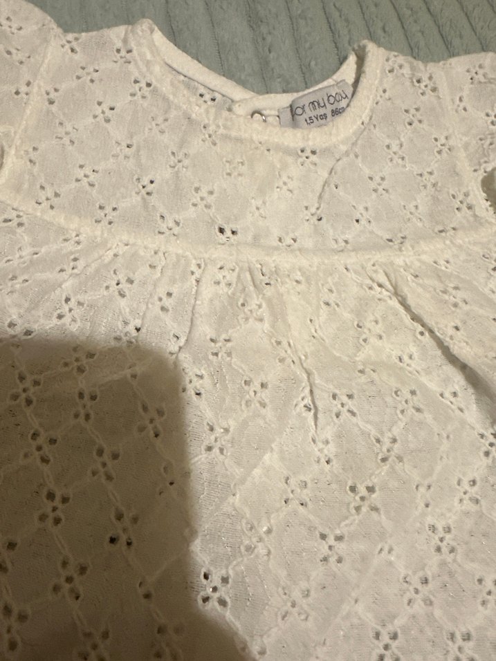 Gri Örgü Kısa Kollu Bebek Kız Takımı - Görsel 4