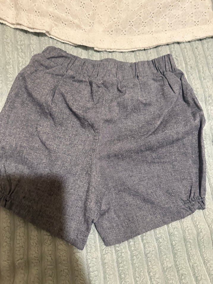 Gri Örgü Kısa Kollu Bebek Kız Takımı - Görsel 2