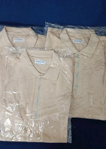 Erkek Bej Kısa Kollu Polo Tişört - Görsel 7