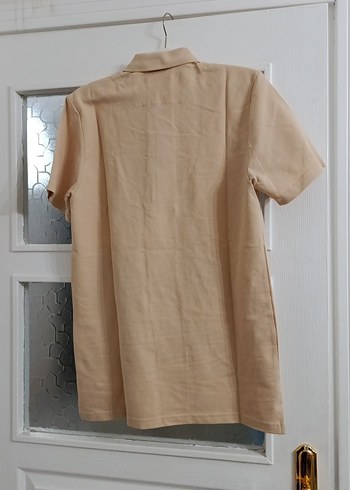 Erkek Bej Kısa Kollu Polo Tişört - Görsel 2