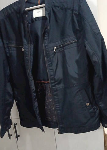 Erkek Lacivert Denim Ceket, Normal Boy, Fermuarlı - Görsel 3