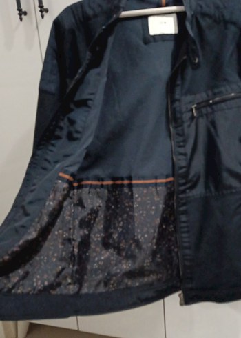 Erkek Lacivert Denim Ceket, Normal Boy, Fermuarlı - Görsel 2