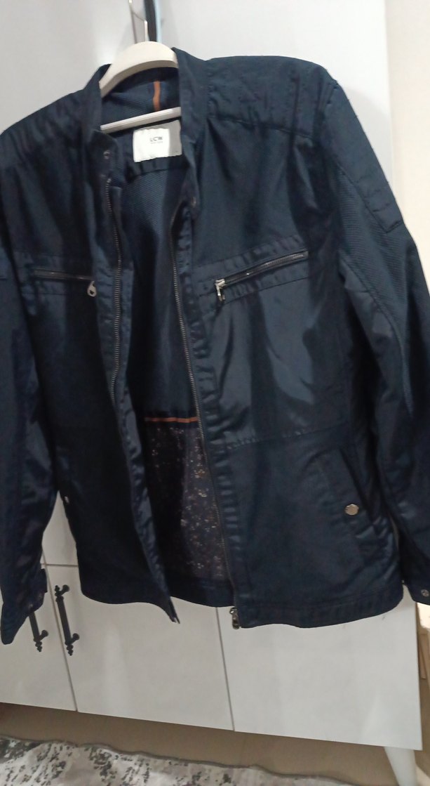 Erkek Lacivert Denim Ceket, Normal Boy, Fermuarlı - Görsel 3