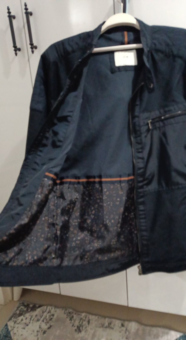 Erkek Lacivert Denim Ceket, Normal Boy, Fermuarlı - Görsel 2