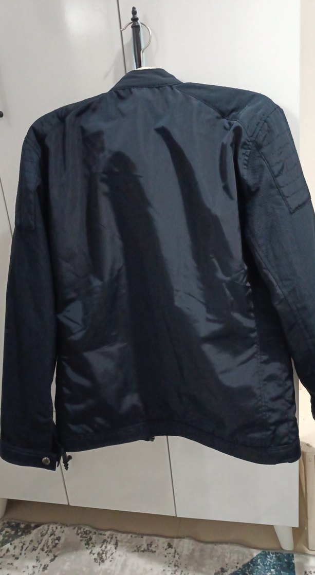 Erkek Lacivert Denim Ceket, Normal Boy, Fermuarlı - Görsel 4