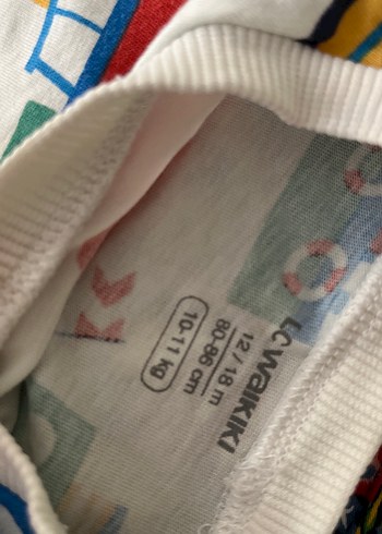 1,5 Yaş Beden Çok Renkli Baskılı Pamuklu Bebek Takımı