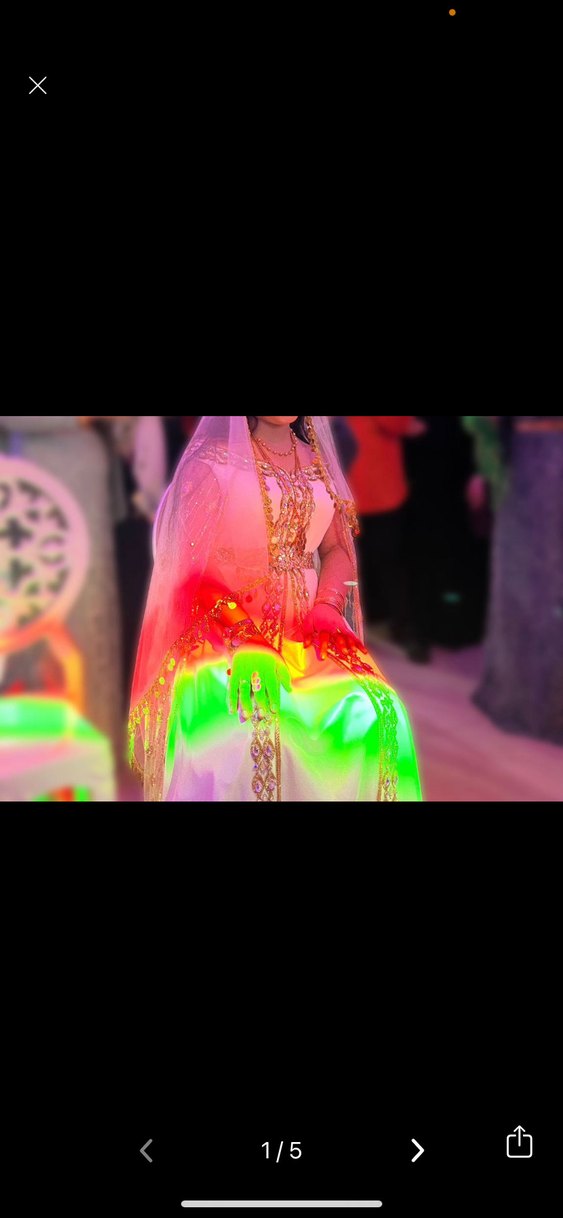 Uzun Beyaz İşlemeli Henna Elbisesi - Görsel 4