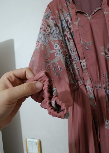 Pembe Desenli Uzun Bohem Elbise - Görsel 2