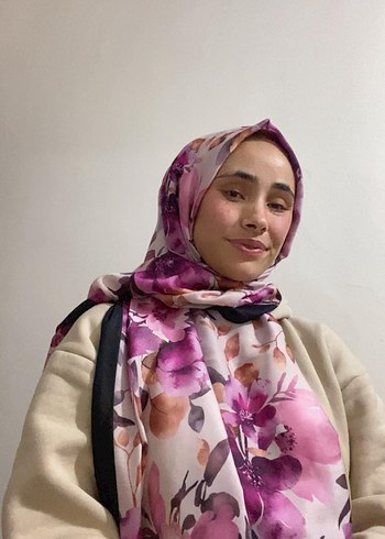 Pembe Çiçek Desenli Kadın Şal - Görsel 2