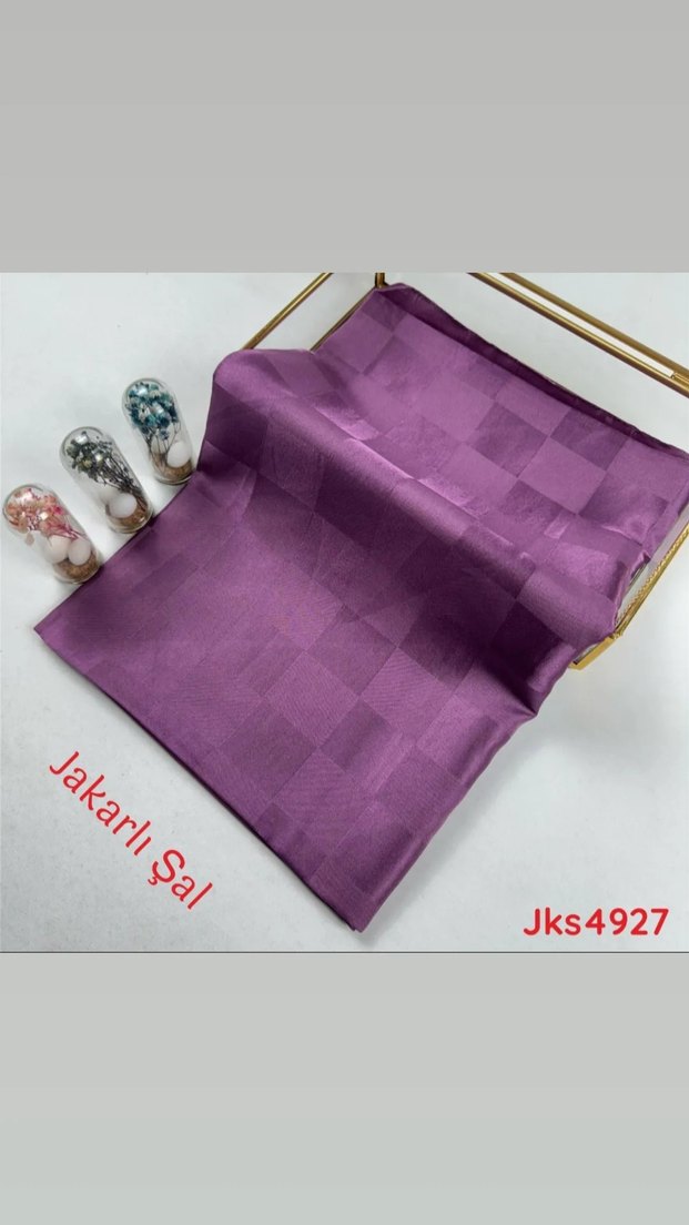 Kadın Lacivert İpek Dokulu Şal - Görsel 3