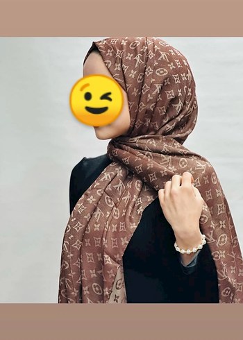 Kahverengi Kadın Şalı ( çift taraflı şal) - Görsel 2