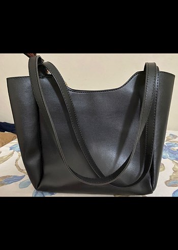 Tokalı Siyah Deri Parisian Kadın Çantası - Görsel 2