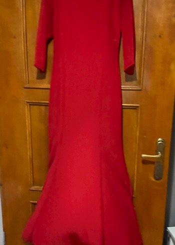 Bordo Uzun Kollu Drapeli Vintage Abiye Elbise - Görsel 2