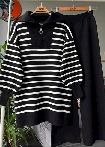 BAYAN ÇİZGİLİ TRİKO TAKIM - Görsel 4