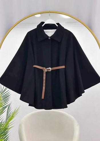 KADIN KEMERLİ KAŞE PANÇO - Görsel 2