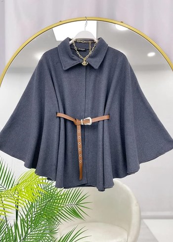 KADIN KEMERLİ KAŞE PANÇO - Görsel 2