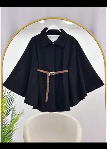 KADIN KEMERLİ KAŞE PANÇO - Görsel 3